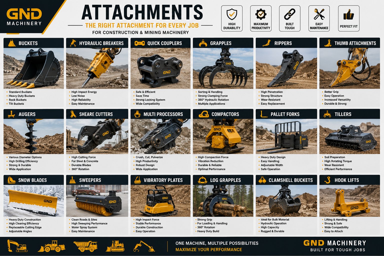 Attachments & Implements for sale — GND Machinery